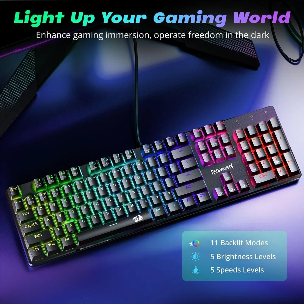 Redragon SINDRI PRO Mechanical Gaming Keyboard Hot-Swappable Red Switch RGB